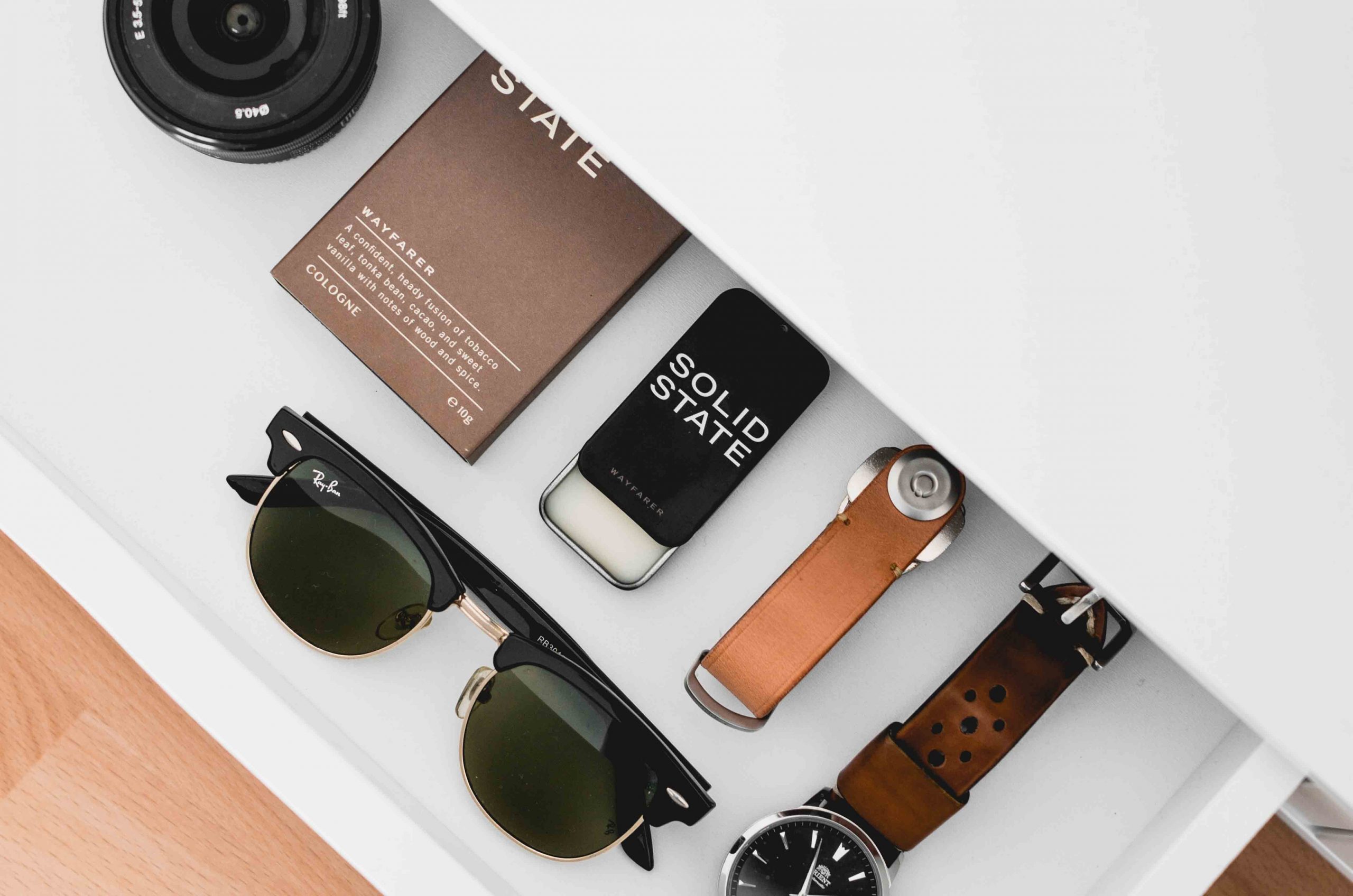 Itens pessoais organizados